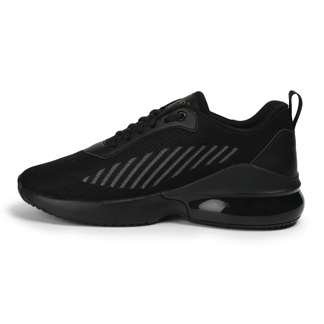 Leap7x VIRAT Men Black Sports Lacing Shoes By Liberty - Image 3