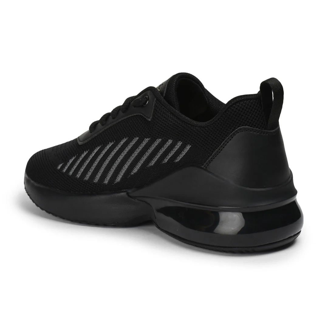 Leap7x VIRAT Men Black Sports Lacing Shoes By Liberty - Image 5