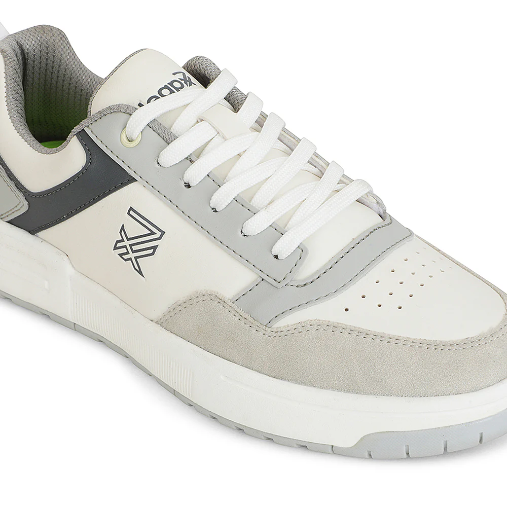 Leap7x White Casual Lacing Sneakers For Men AMAZER-10E By Liberty - Image 4