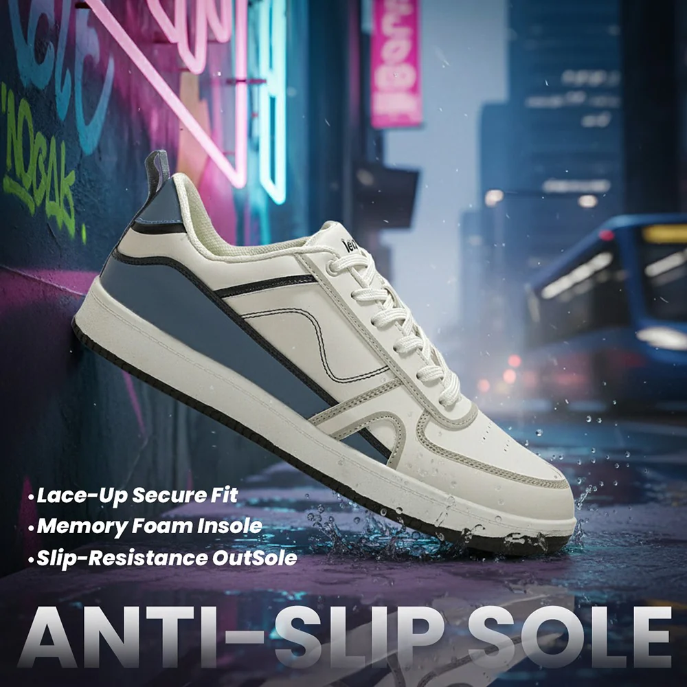 LEAP7X White Casual Lacing Sneakers for Men SNOOKEY-1E by Liberty - Image 3