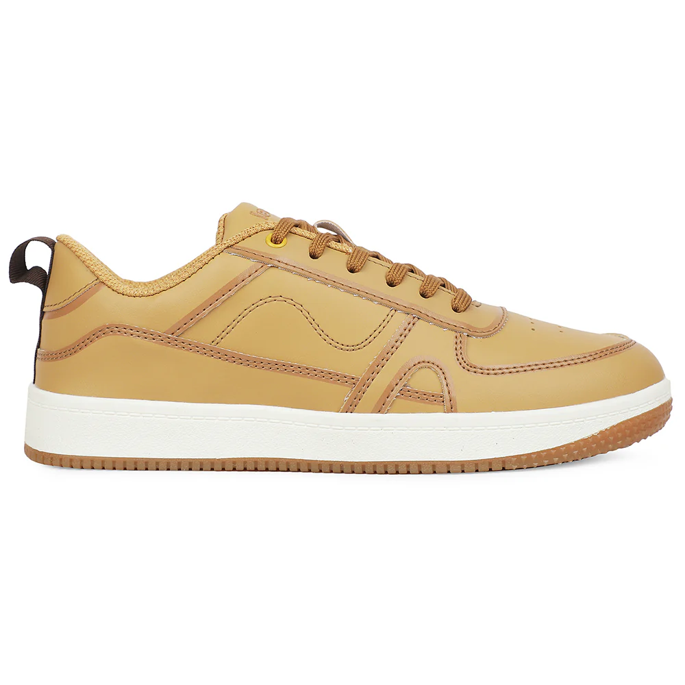 LEAP7X Tan Casual Lacing Sneakers for Men SNOOKEY-1E by Liberty - Image 2