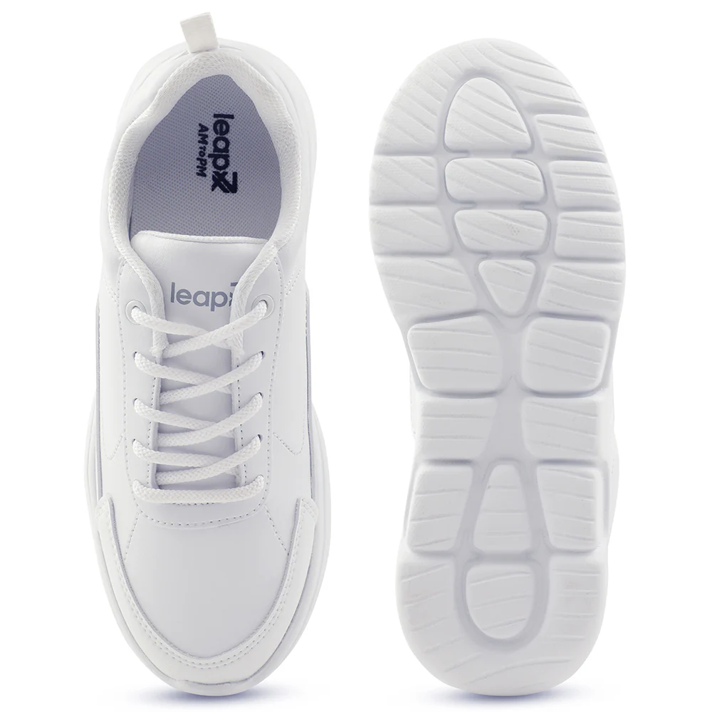 Leap7x White Lacing Uniform School Shoes For Kids SCHLSTAR-L By Liberty - Image 9