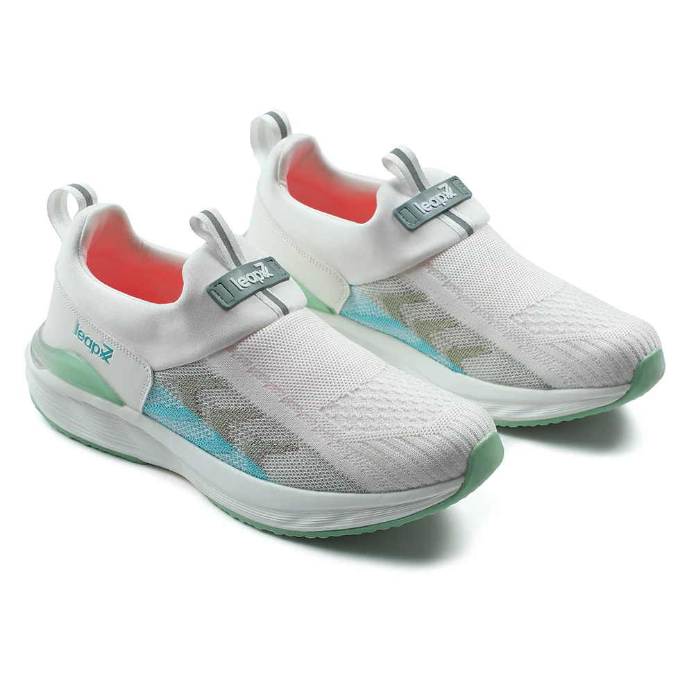 Leap7x White Non Lacing Sports Walking Shoes For Women AHANA By Liberty - Image 4