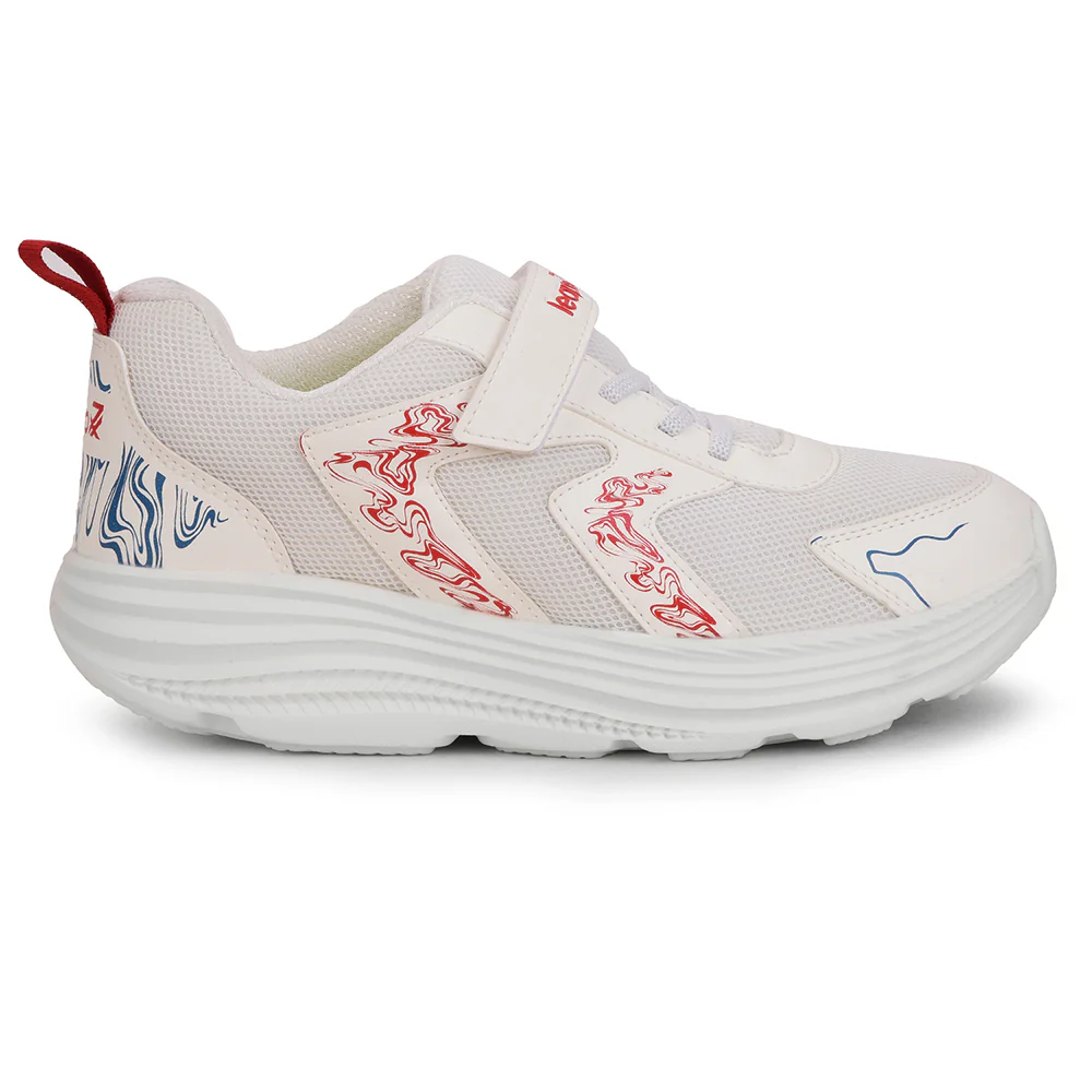 Leap7x White Sports Lacing Running Shoes For Kids ELENOR-2LE By Liberty - Image 2