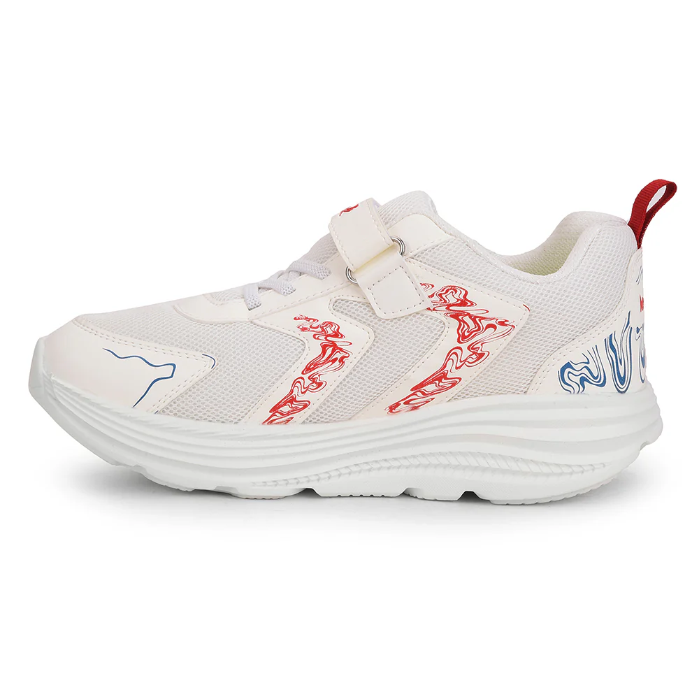 Leap7x White Sports Lacing Running Shoes For Kids ELENOR-2LE By Liberty - Image 3