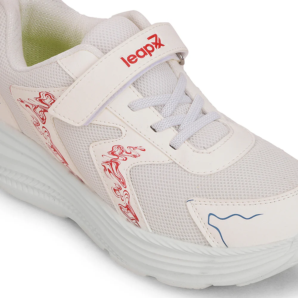 Leap7x White Sports Lacing Running Shoes For Kids ELENOR-2LE By Liberty - Image 5