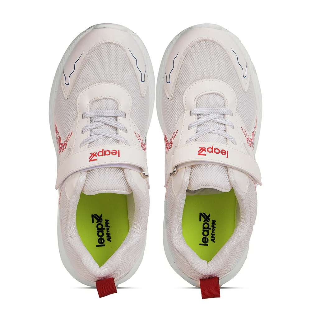 Leap7x White Sports Lacing Running Shoes For Kids ELENOR-2LE By Liberty - Image 9