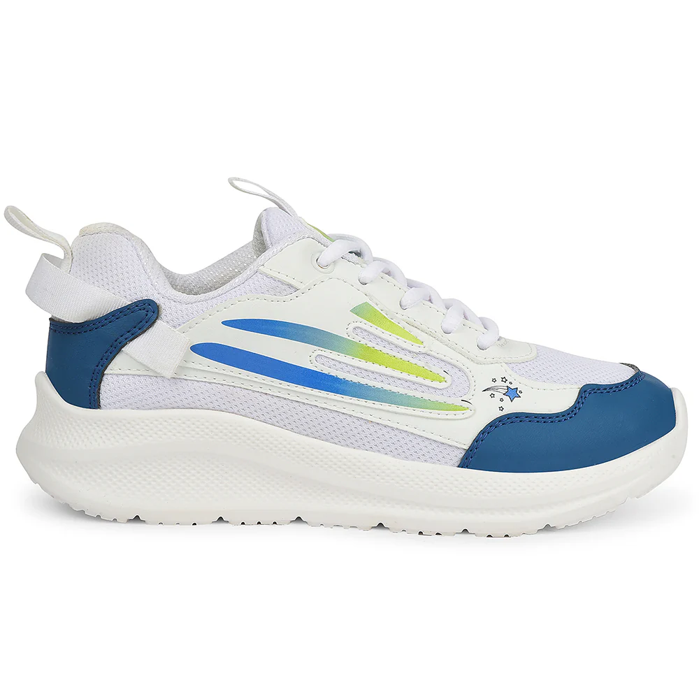 Leap7x White Sports Lacing Running Shoes For Kids RYAN-1L By Liberty - Image 2