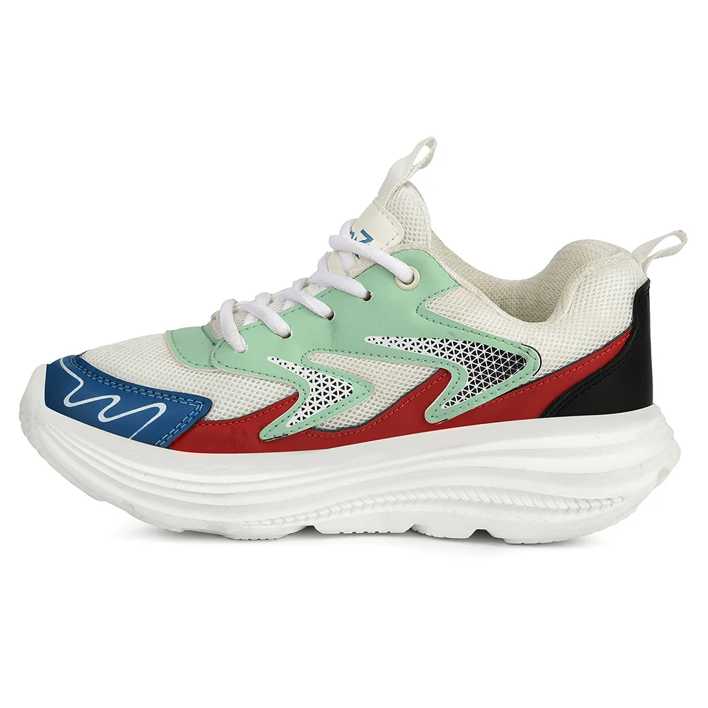 Leap7x White Sports Lacing Running Shoes For Kids VISTA-L By Liberty - Image 3