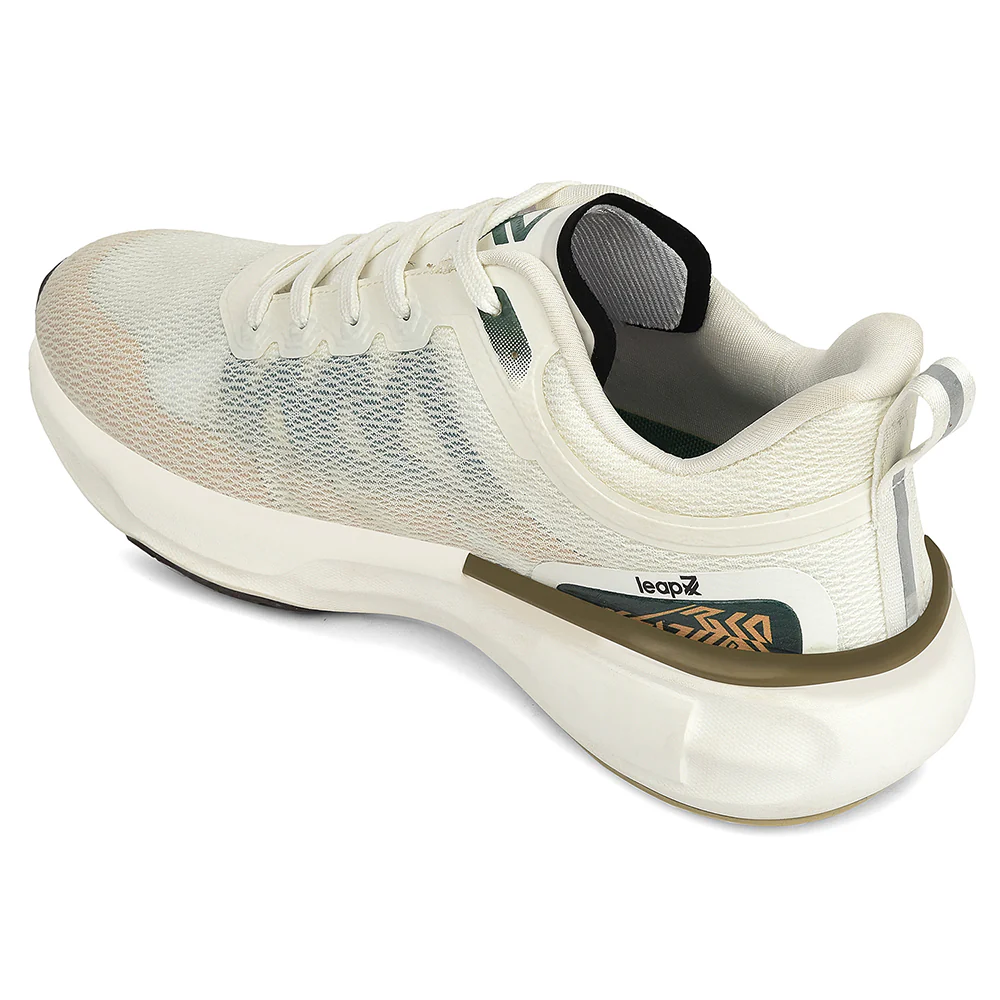 Leap7x White Sports Lacing Running Shoes For Men BRAVE-1 By Liberty - Image 5