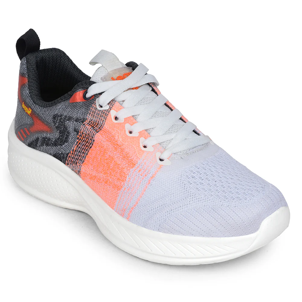 Leap7x White Sports Lacing Running Shoes For Men DREPON-1E By Liberty