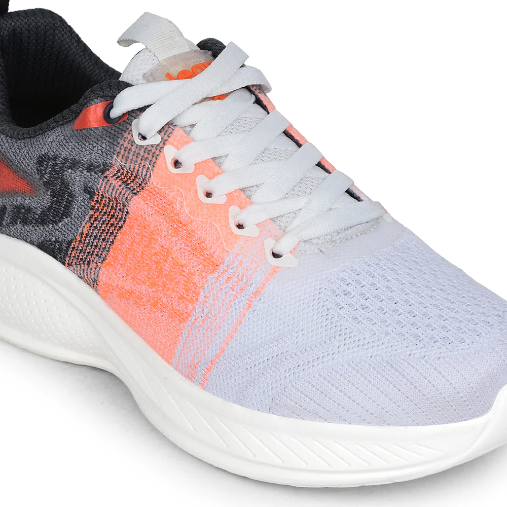 Leap7x White Sports Lacing Running Shoes For Men DREPON-1E By Liberty - Image 4