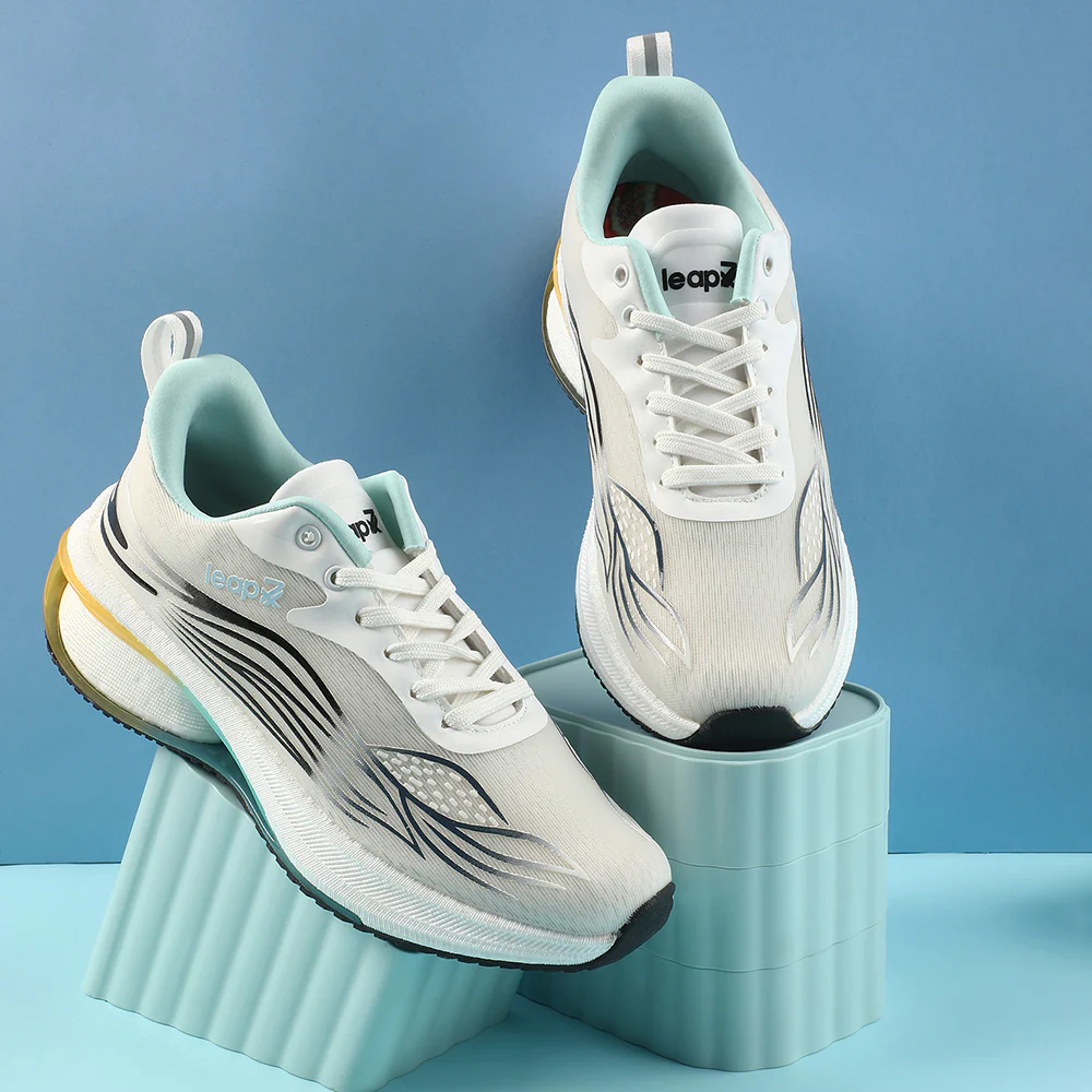 Leap7x White Sports Lacing Running Shoes For Men MOSCOW-2 By Liberty - Image 4
