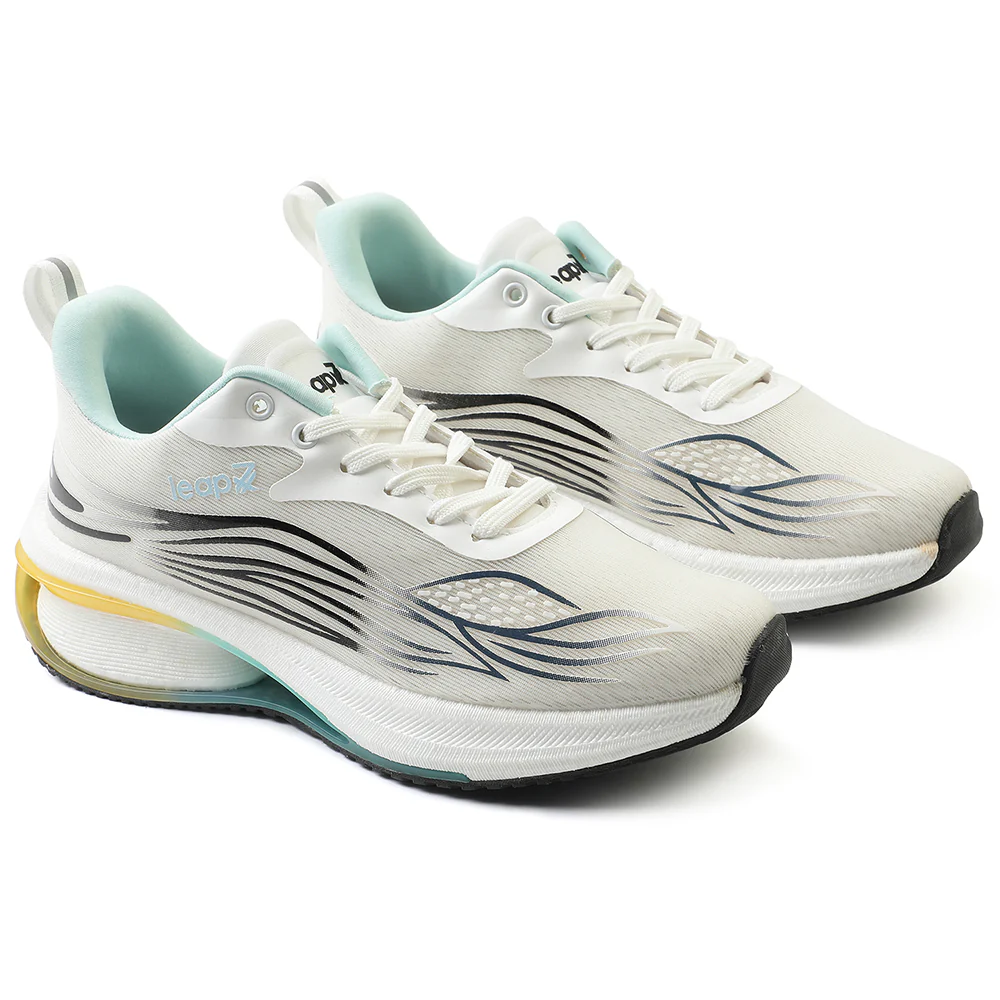 Leap7x White Sports Lacing Running Shoes For Men MOSCOW-2 By Liberty - Image 5