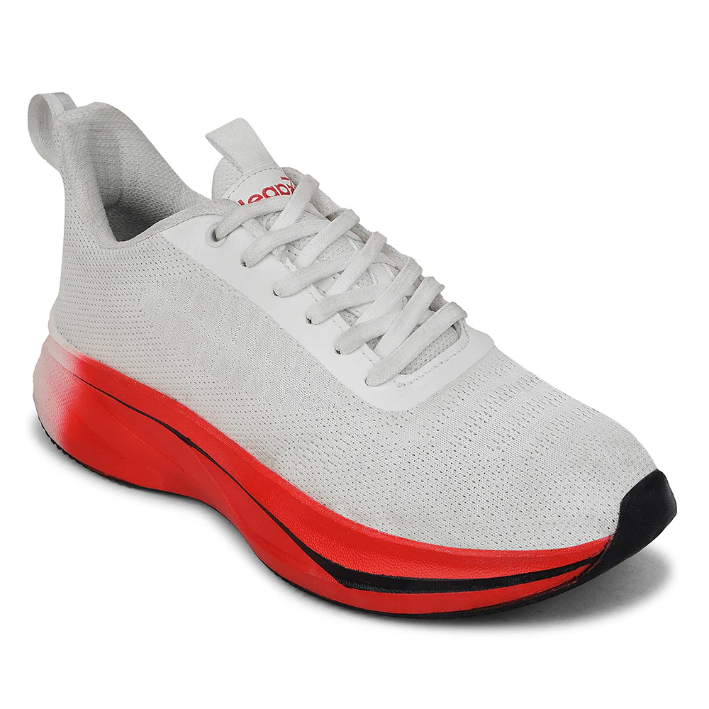 Leap7x White Sports Lacing Running Shoes For Men ROASTER-1E By Liberty