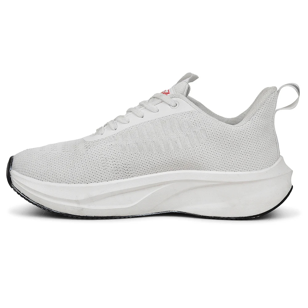 Leap7x White Sports Lacing Running Shoes For Men ROASTER-1E By Liberty - Image 3