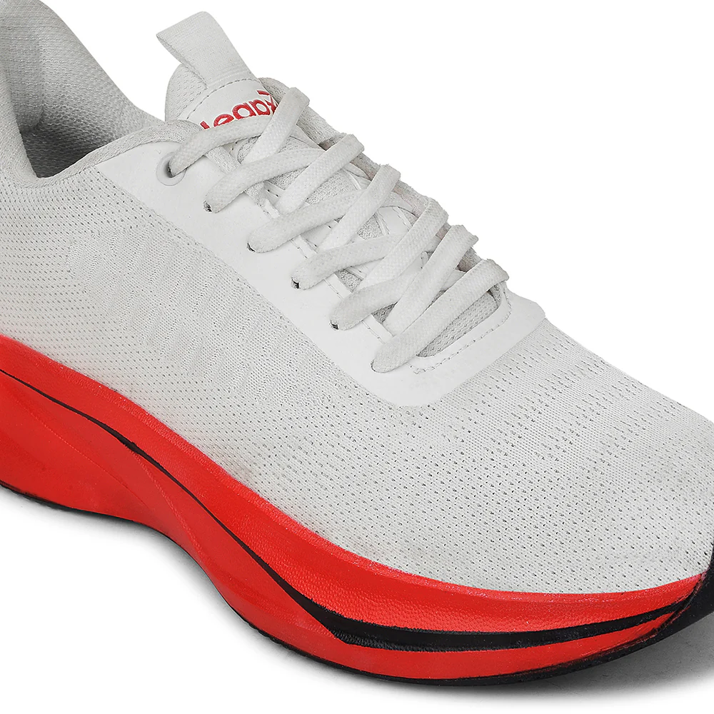Leap7x White Sports Lacing Running Shoes For Men ROASTER-1E By Liberty - Image 5