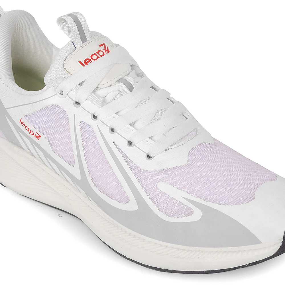 Leap7x White Sports Lacing Running Shoes For Men RUNIER-1E By Liberty - Image 5