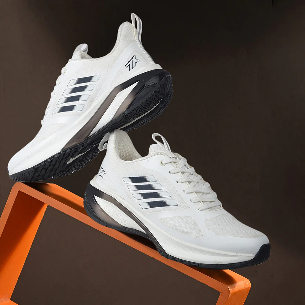 Leap7x White Sports Lacing Running Shoes For Men RUNNY-1E By Liberty - Image 4