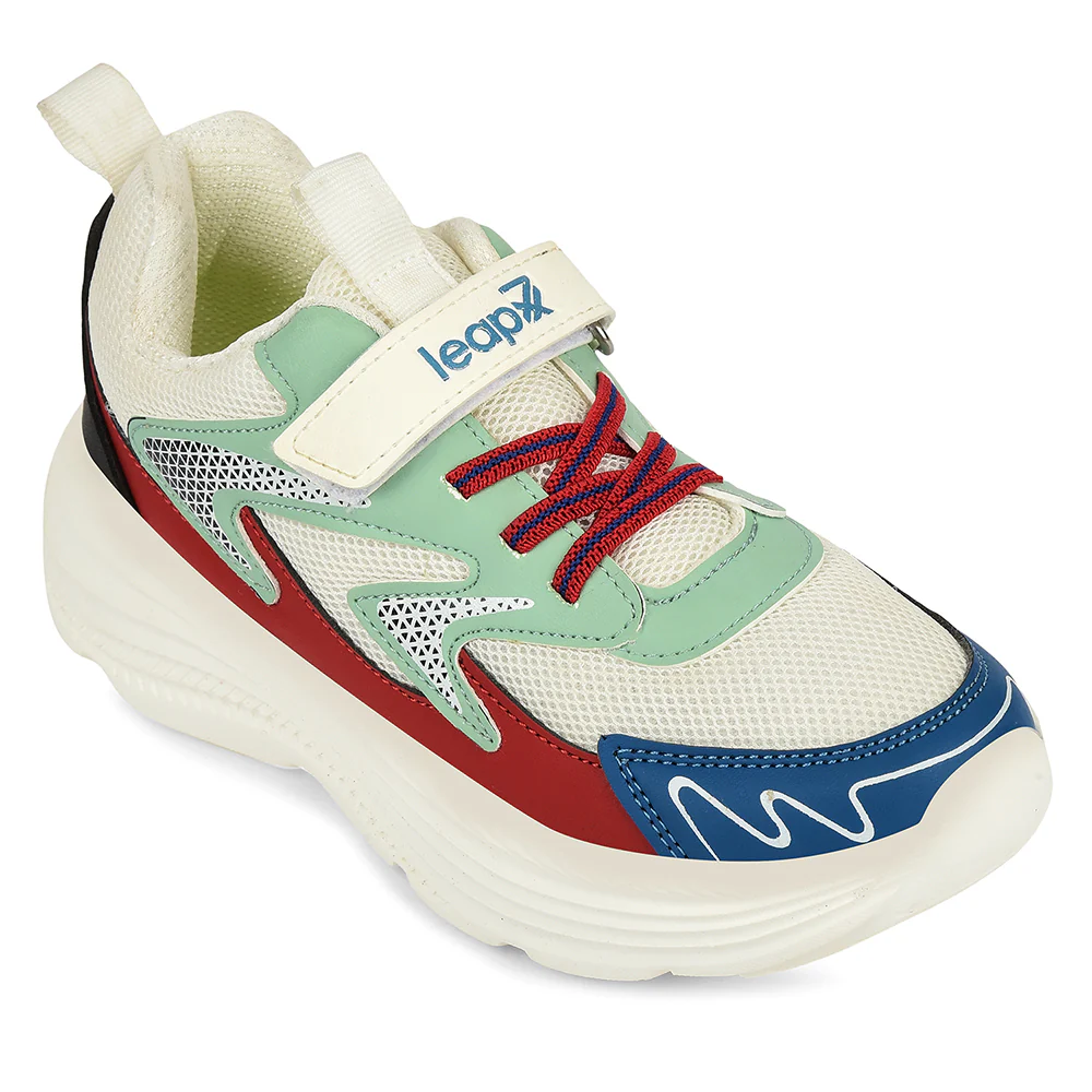 Leap7x White Sports Non Lacing Walking Shoes For Kids VISTA-V By Liberty