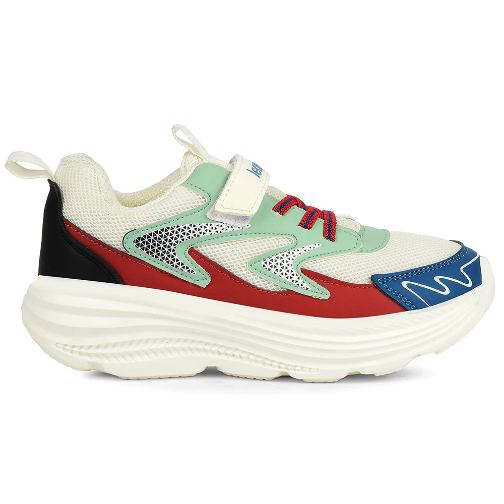 Leap7x White Sports Non Lacing Walking Shoes For Kids VISTA-V By Liberty - Image 2