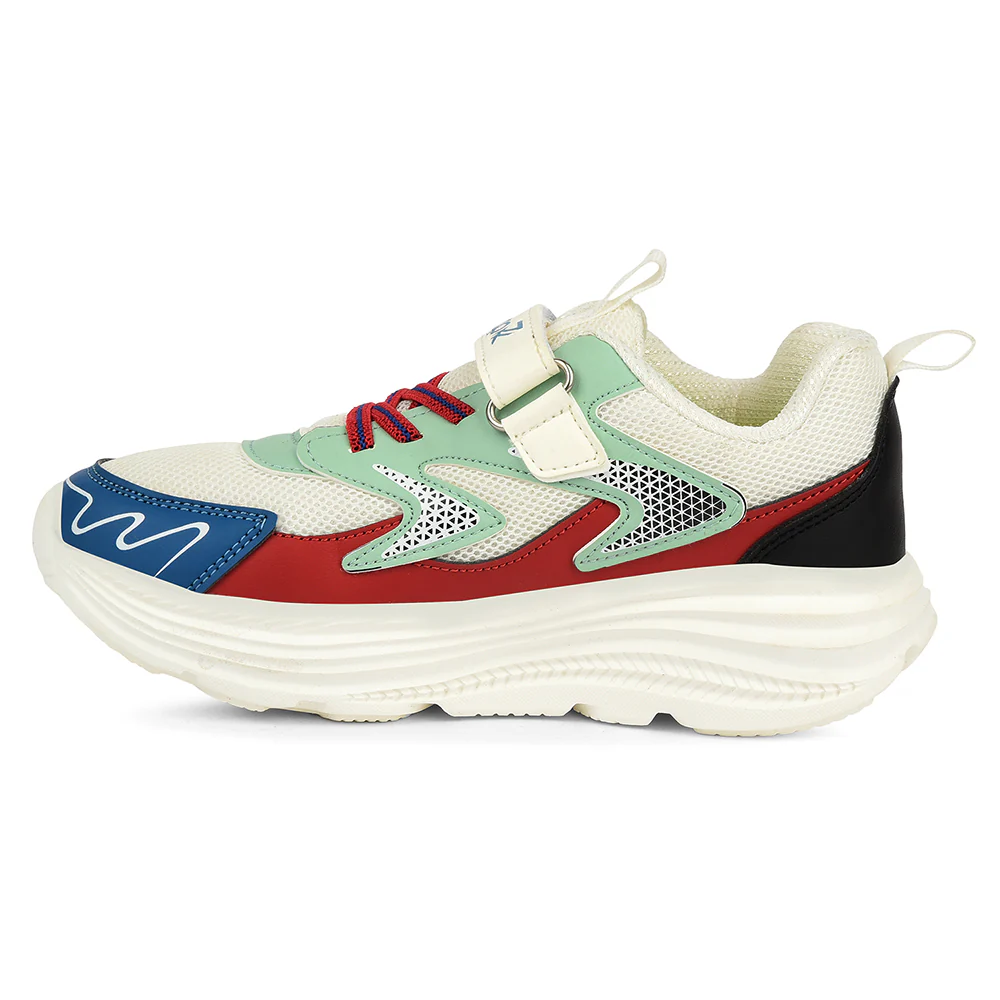 Leap7x White Sports Non Lacing Walking Shoes For Kids VISTA-V By Liberty - Image 3
