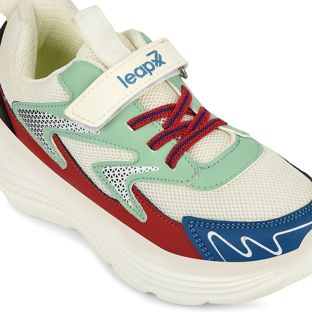Leap7x White Sports Non Lacing Walking Shoes For Kids VISTA-V By Liberty - Image 4