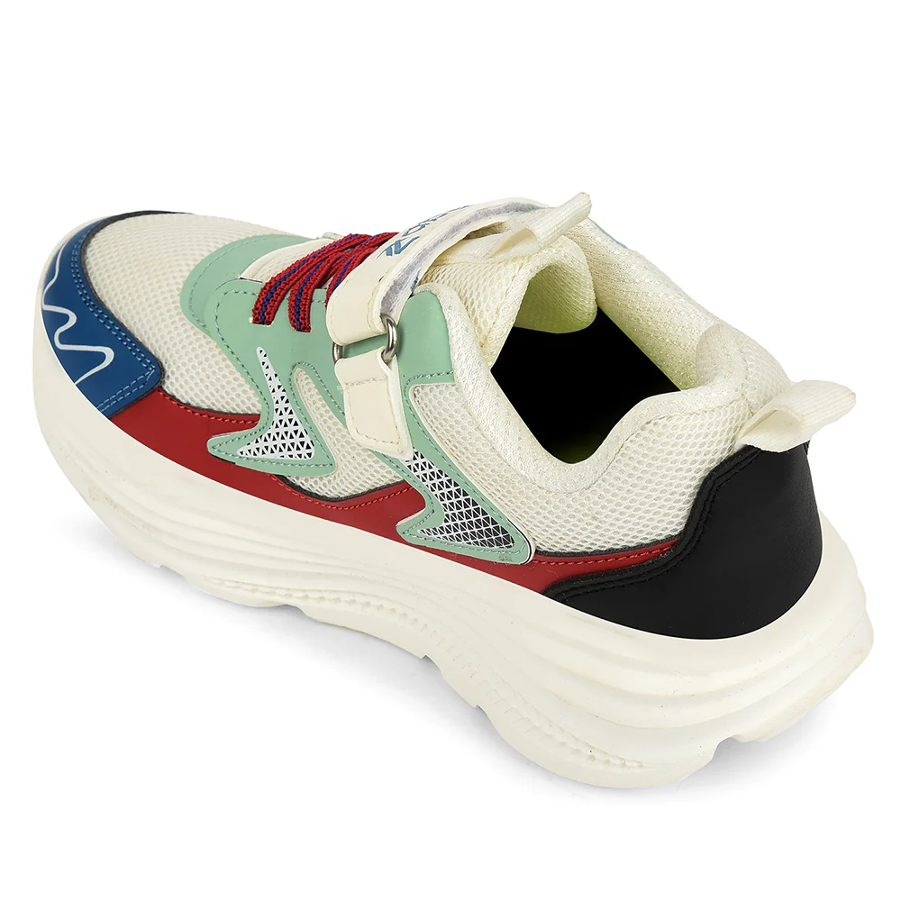 Leap7x White Sports Non Lacing Walking Shoes For Kids VISTA-V By Liberty - Image 5