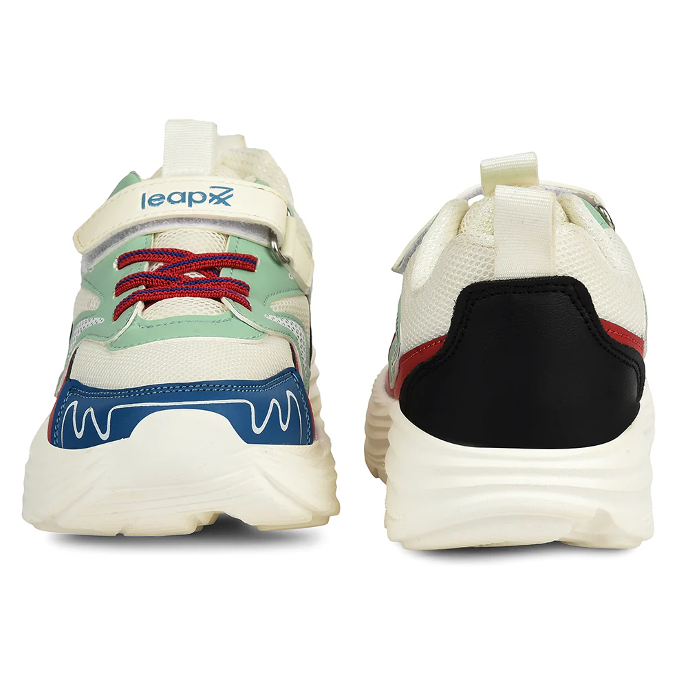Leap7x White Sports Non Lacing Walking Shoes For Kids VISTA-V By Liberty - Image 6