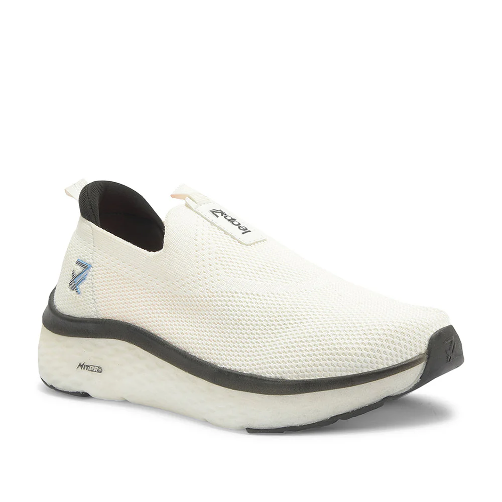 Leap7x White Sports Non Lacing Walking Shoes For Men NITRUN-2 By Liberty