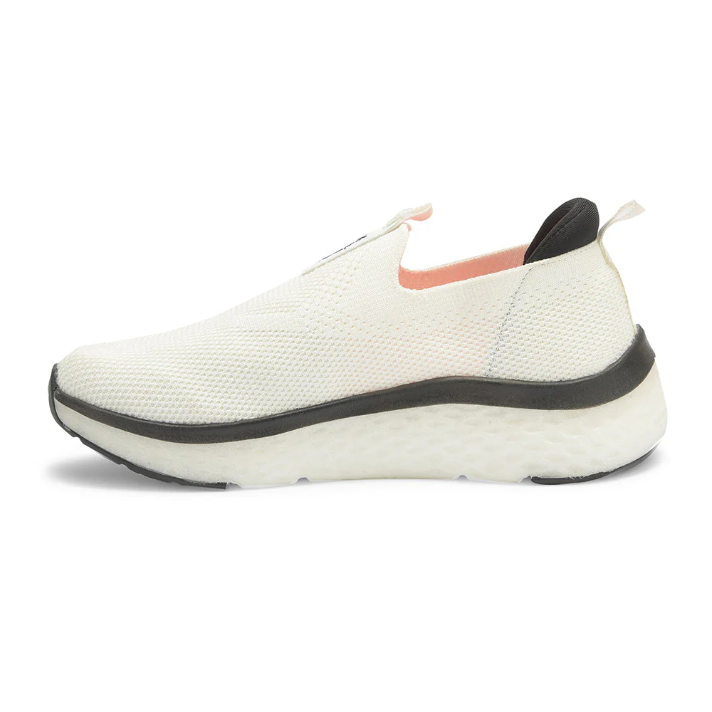 Leap7x White Sports Non Lacing Walking Shoes For Men NITRUN-2 By Liberty - Image 3