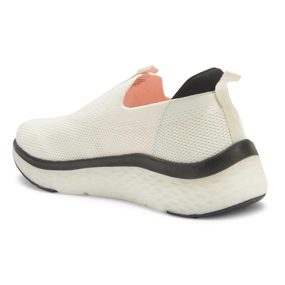 Leap7x White Sports Non Lacing Walking Shoes For Men NITRUN-2 By Liberty - Image 4