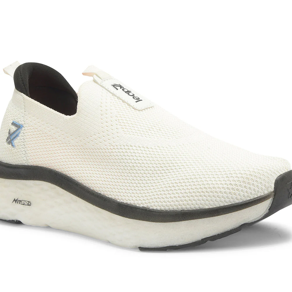 Leap7x White Sports Non Lacing Walking Shoes For Men NITRUN-2 By Liberty - Image 5