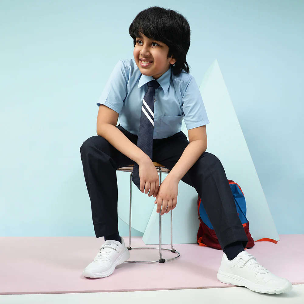Leap7x White Velcro Uniform School Shoes For Kids SCHLPRO-3 By Liberty - Image 6