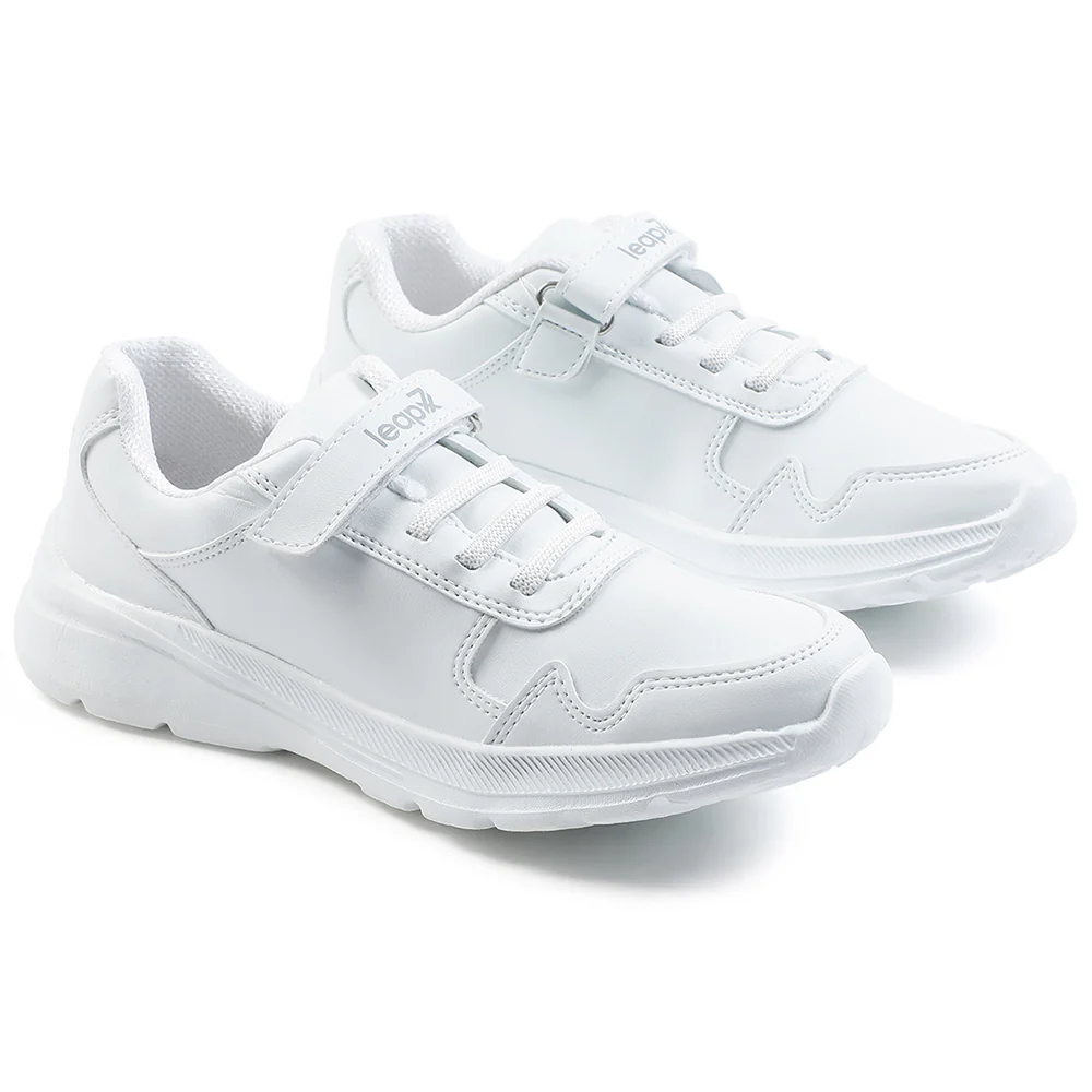 Leap7x White Velcro Uniform School Shoes For Kids SCHLPRO-3 By Liberty - Image 8