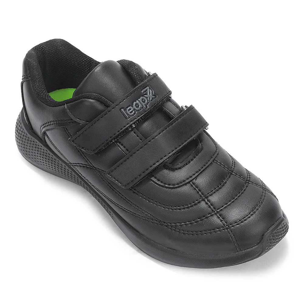 Lucy & Luke Black Casual Non Lacing Uniform School Shoes For Kids FUNRUN-E By Liberty