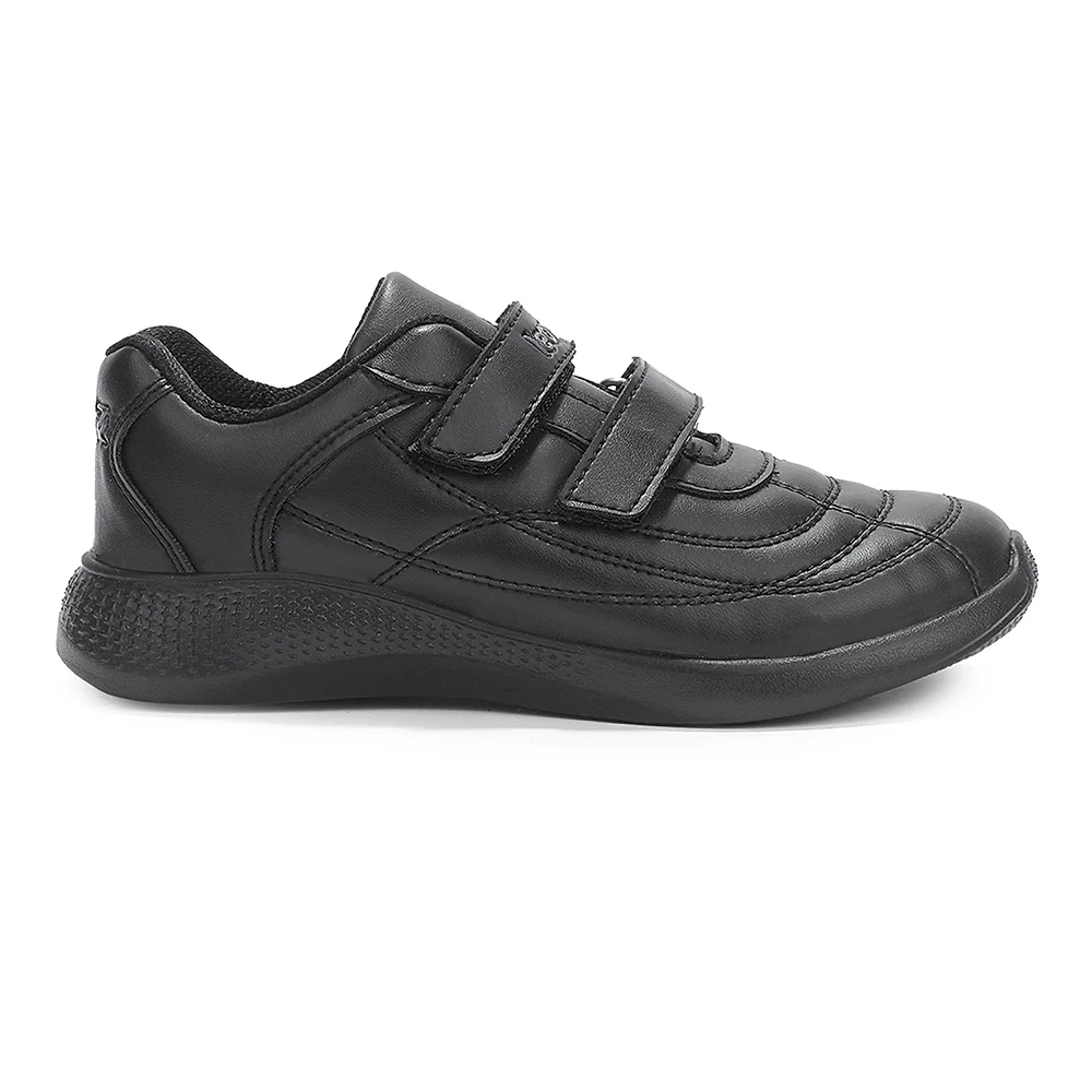 Lucy & Luke Black Casual Non Lacing Uniform School Shoes For Kids FUNRUN-E By Liberty - Image 4