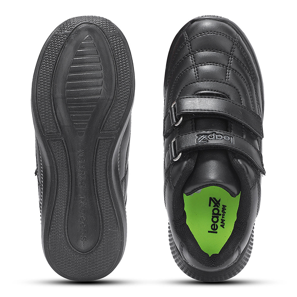 Lucy & Luke Black Casual Non Lacing Uniform School Shoes For Kids FUNRUN-E By Liberty - Image 6