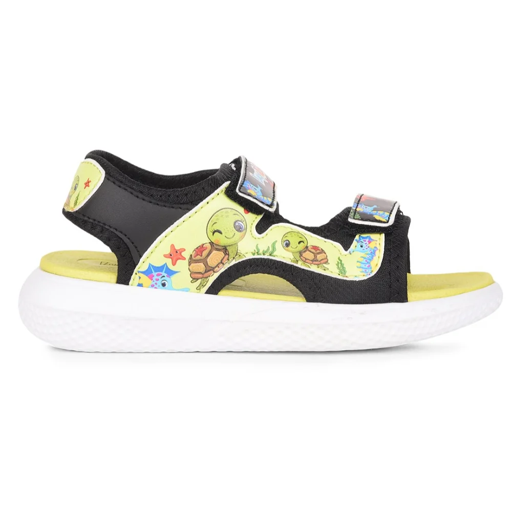 Lucy & Luke Black Casual Sandal For Kids HIPPO-51 By Liberty - Image 2
