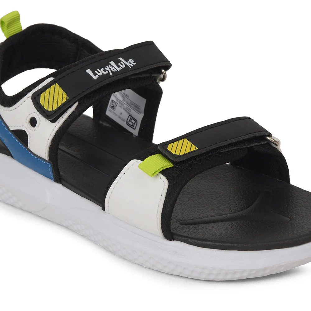Lucy & Luke Black Casual Sandal For Kids HIPPO-99 By Liberty - Image 5
