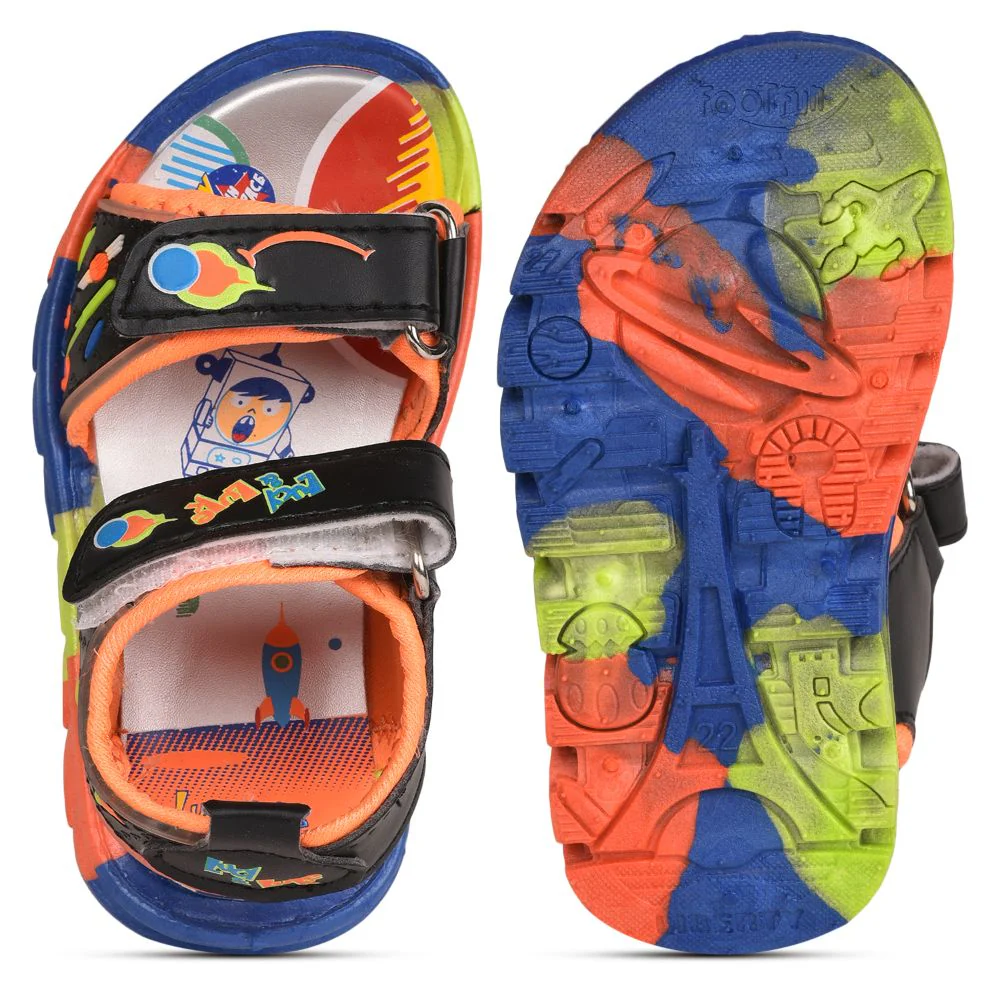 Lucy & Luke (Black) Casual Sandal For Kids KDL-004 By Liberty - Image 4