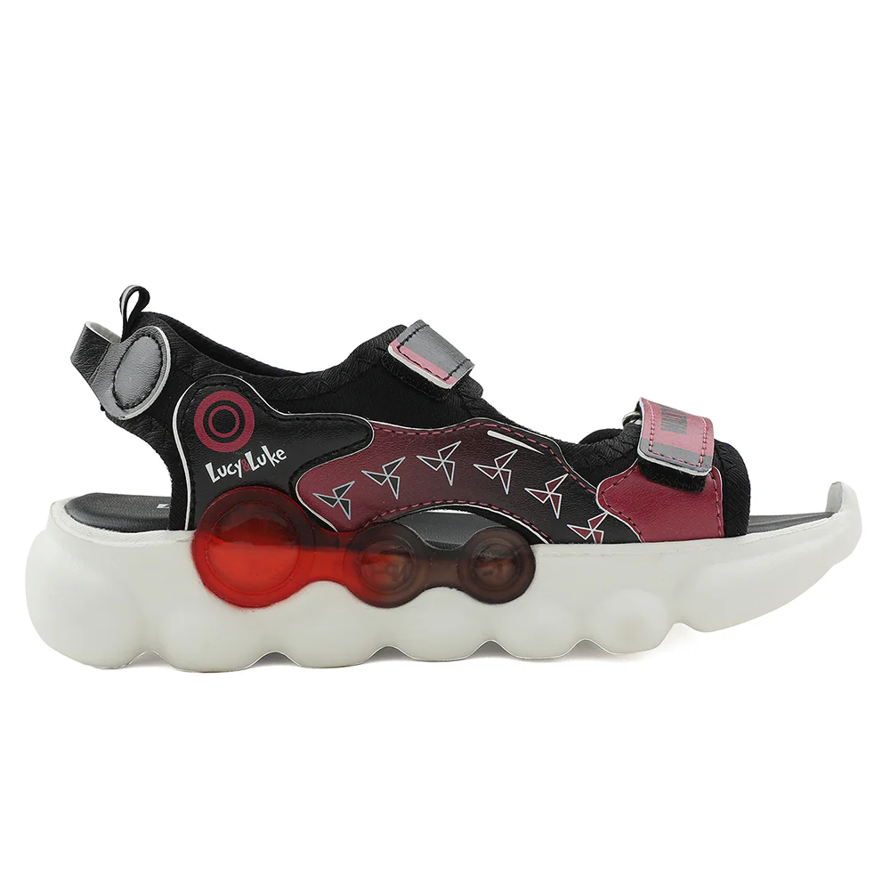 Lucy & Luke Black Casual Sandal For Kids SWINGS-1 By Liberty - Image 2