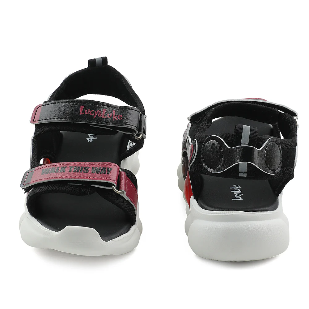 Lucy & Luke Black Casual Sandal For Kids SWINGS-1 By Liberty - Image 5