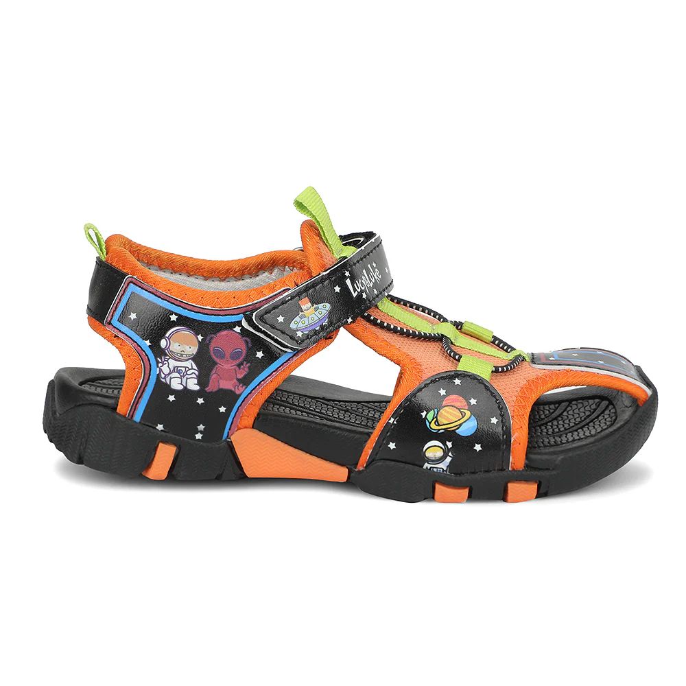 Lucy & Luke Black Casual Sandal For Kids ZOOT-1 By Liberty - Image 2