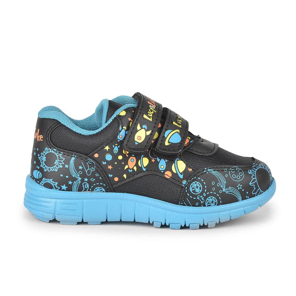 Lucy & Luke (Black) Sports Non Lacing Walking Shoes For Kids 2123-11 By Liberty - Image 2