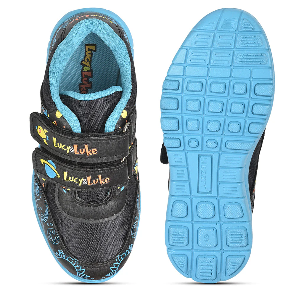 Lucy & Luke (Black) Sports Non Lacing Walking Shoes For Kids 2123-11 By Liberty - Image 3