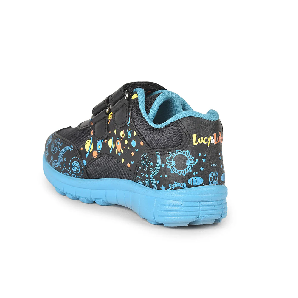 Lucy & Luke (Black) Sports Non Lacing Walking Shoes For Kids 2123-11 By Liberty - Image 5