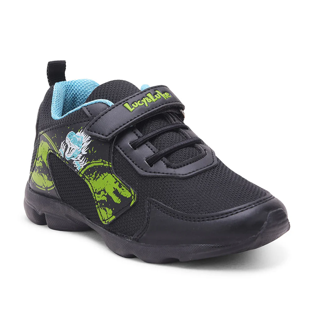 Lucy & Luke Black Sports Non Lacing Walking Shoes For Kids KSN-664 By Liberty