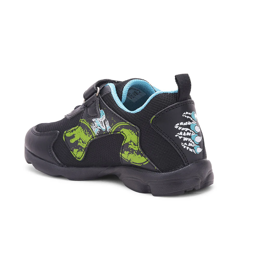 Lucy & Luke Black Sports Non Lacing Walking Shoes For Kids KSN-664 By Liberty - Image 4