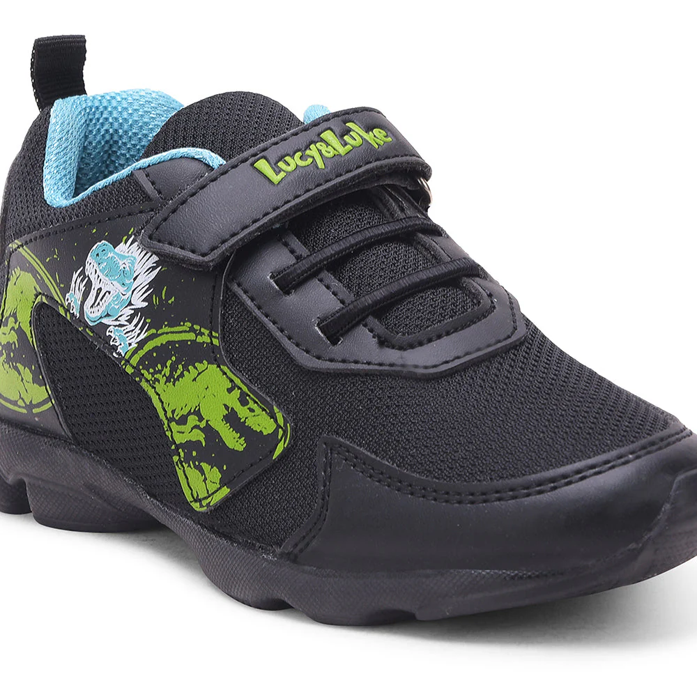 Lucy & Luke Black Sports Non Lacing Walking Shoes For Kids KSN-664 By Liberty - Image 5